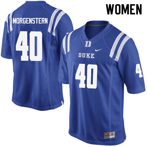 Women #40 Jacob Morgenstern Duke Blue Devils College Football Jerseys Sale-Blue